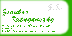 zsombor kutnyanszky business card