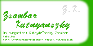 zsombor kutnyanszky business card